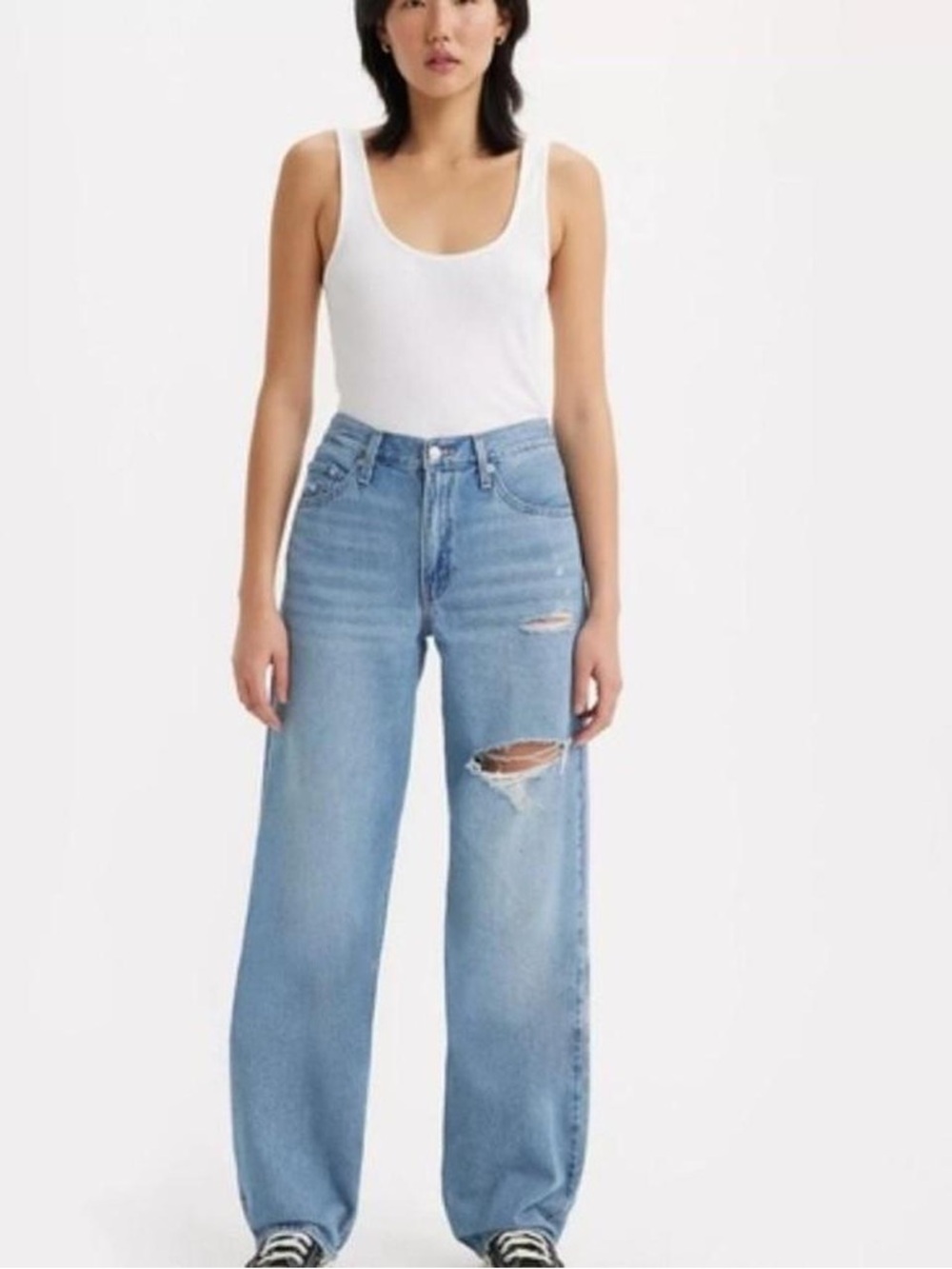 Levi’s Baggy Dad Jean Distressed- Light Blue